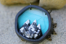 Ombre Blue Hexagon Diorama Necklace - necklace - [variant_title] - [option1] - [option2] - [option3] - Uprise Jewelry