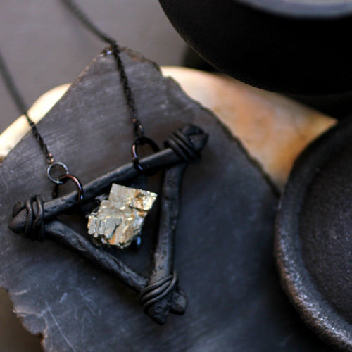 Elemental Iron Pyrite Necklace - necklace - [variant_title] - [option1] - [option2] - [option3] - Uprise Jewelry