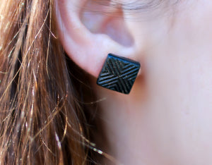 Black and Gold Geometric Double Sided Earring Jackets, Black Earrings - Earrings - [variant_title] - [option1] - [option2] - [option3] - Uprise Jewelry