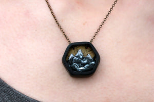Small Hexagon Mountain Diorama Necklace - necklace - [variant_title] - [option1] - [option2] - [option3] - Uprise Jewelry