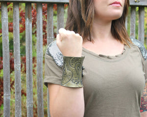 Gold Warrior Cosplay Bracer Cuff ~ size 7.5 inches only - bracelets - [variant_title] - [option1] - [option2] - [option3] - Uprise Jewelry