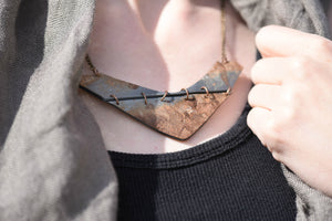Faux Rusted Steel Industrial Necklace - Statement Necklaces - [variant_title] - [option1] - [option2] - [option3] - Uprise Jewelry